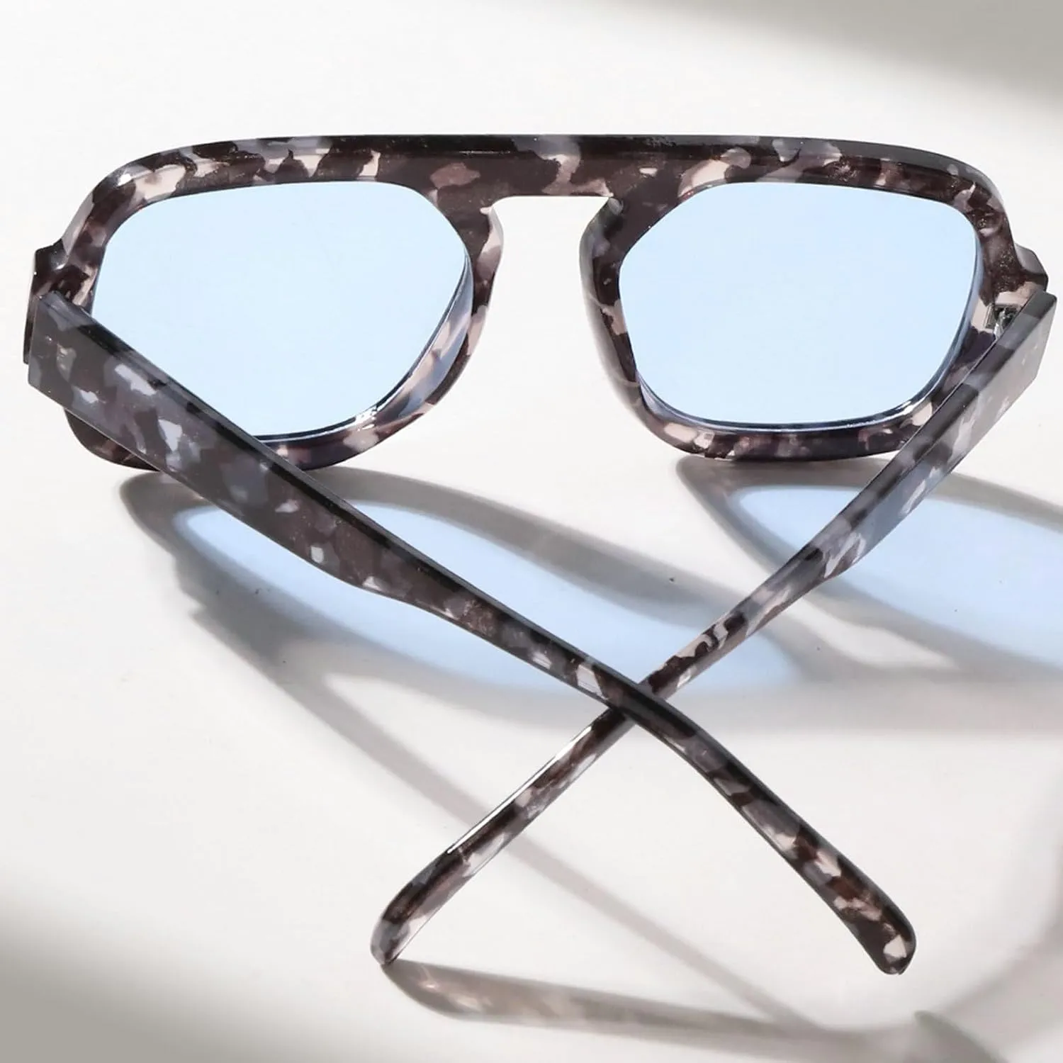 Retro Square Sunglasses Women Fashion Gradient Shades UV400 Men Punk Blue Green Sun Glasses N47
