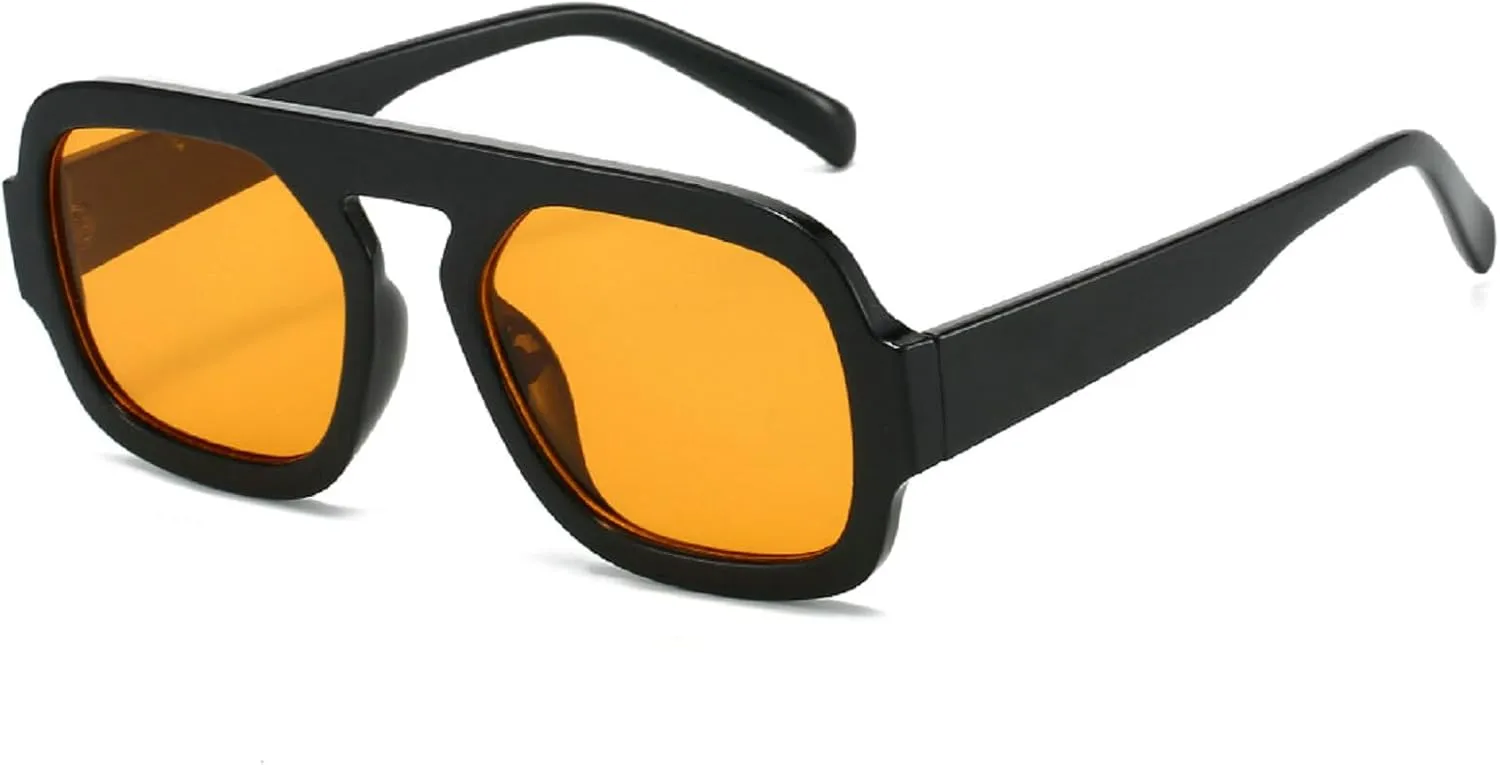 Retro Square Sunglasses Women Fashion Gradient Shades UV400 Men Punk Blue Green Sun Glasses N47