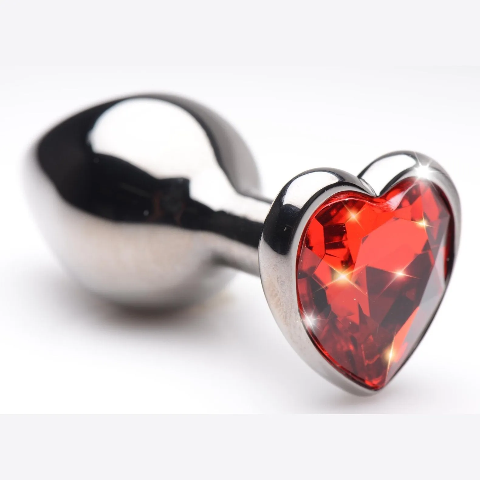 Ruby Red Heart Steel Butt Plug