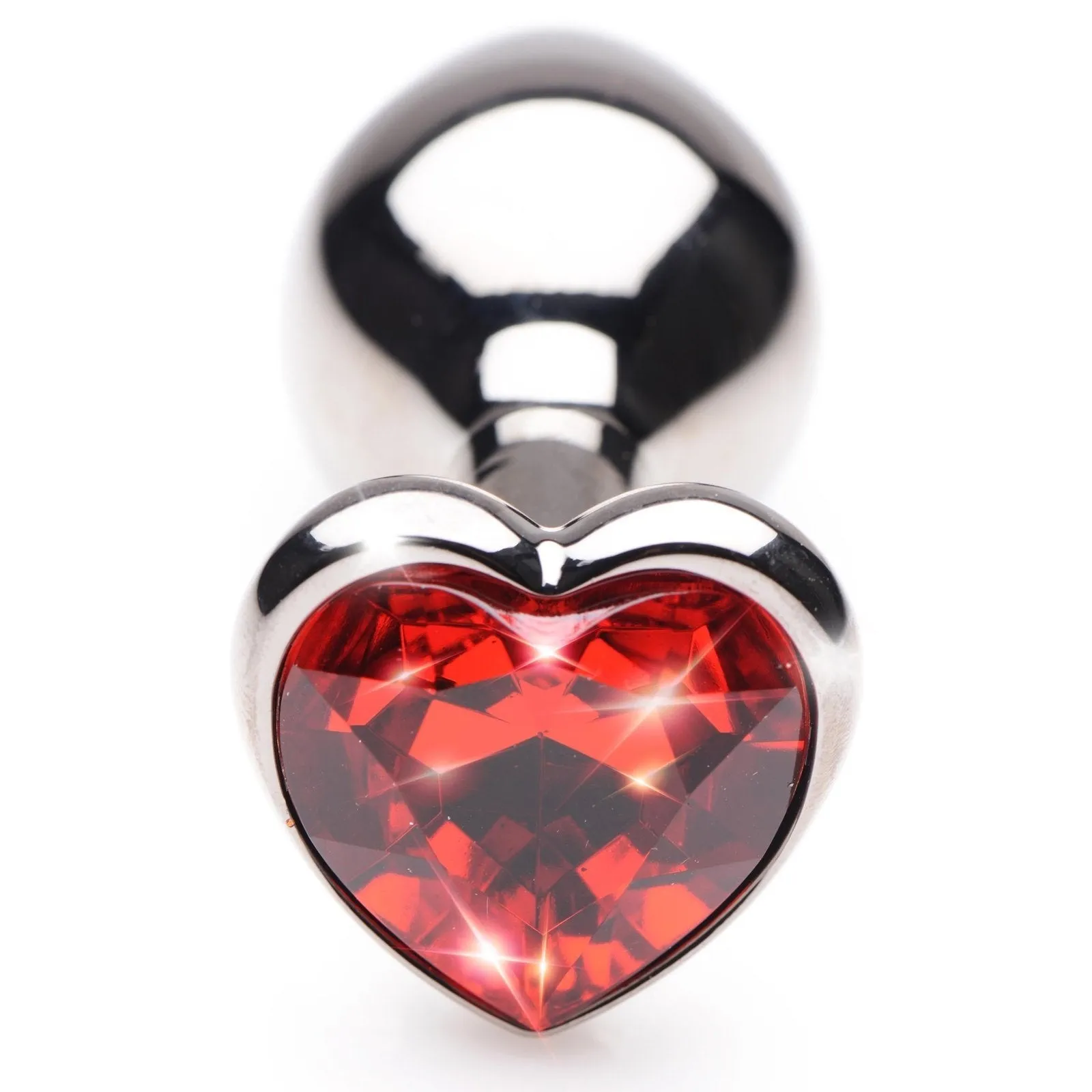 Ruby Red Heart Steel Butt Plug
