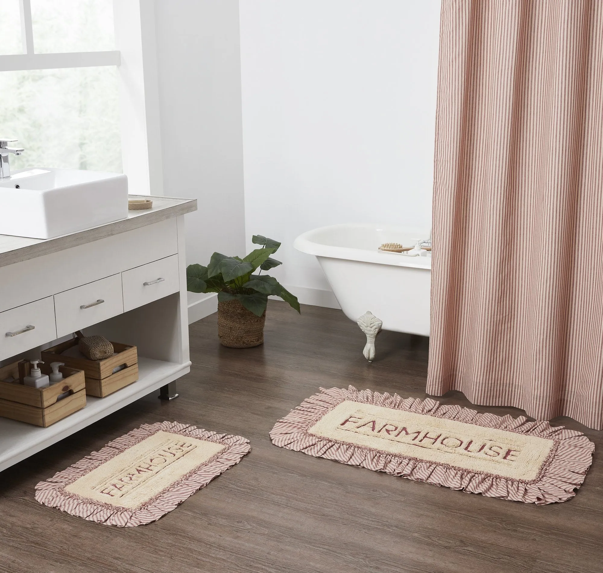 Sawyer Mill Red Farmhouse Bathmat 27x48"