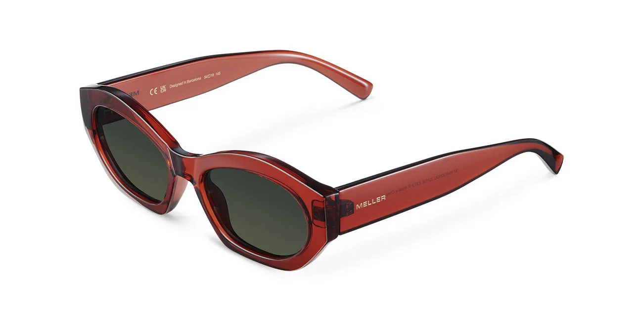Siti Sunglasses Maroon Red/Olive Green