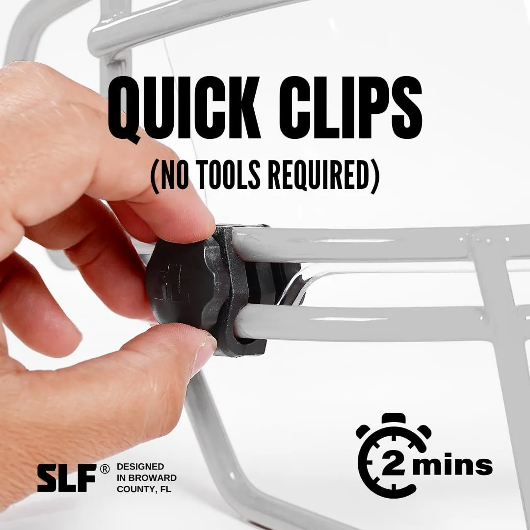 SLEEFS Football Helmet Visor - Tinted Professional Football Visor/Shield - Fits Youth & Adult Helmets - Includes Quick Visor Clips   Microfiber Travel Bag