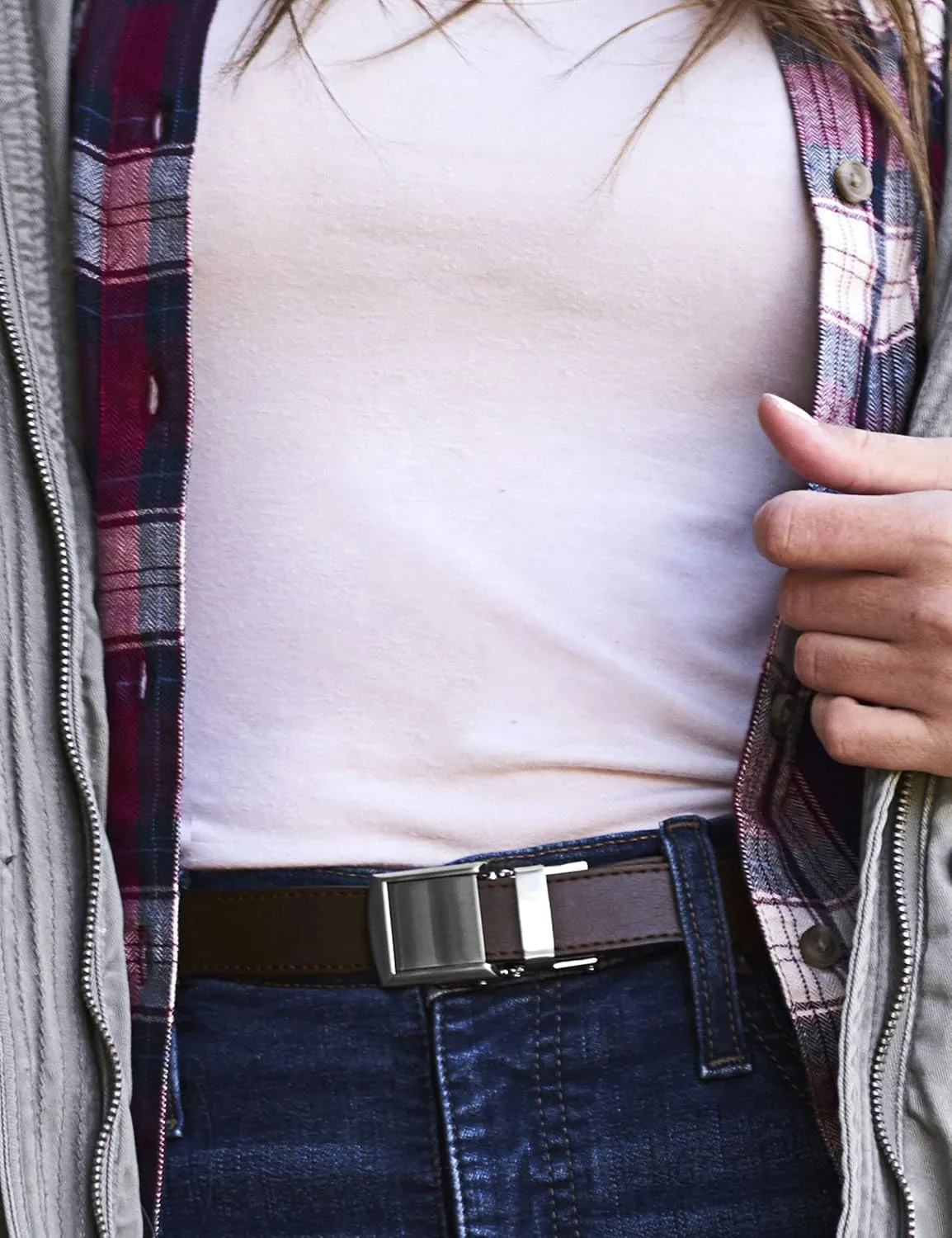 SlideBelts Women's Skinny Ratchet Belt