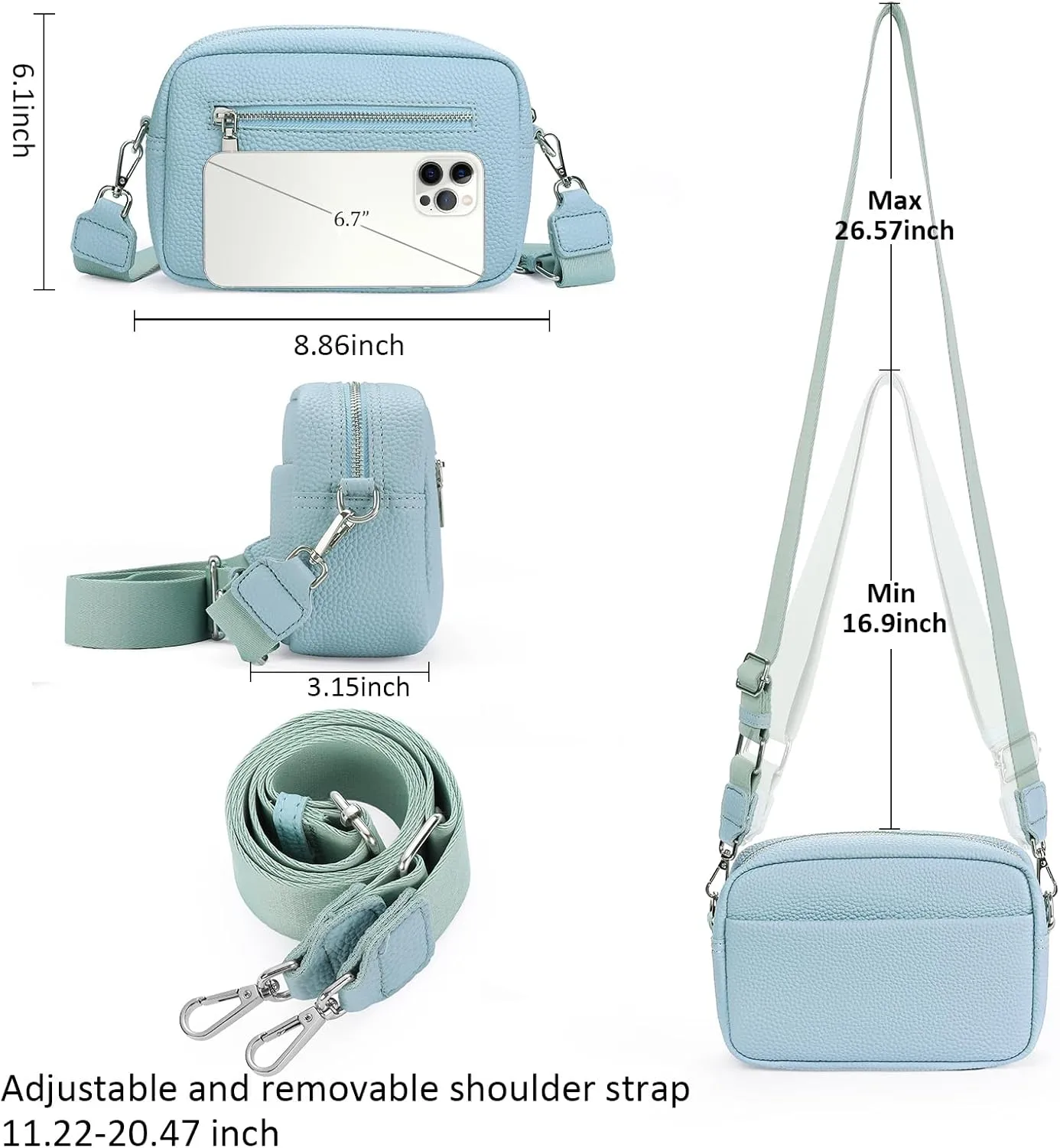 Small Crossbody Purse Leather Crossbody Bags for Women Fashion Handbag Cell Phone Crossover Shoulder Bag for Women