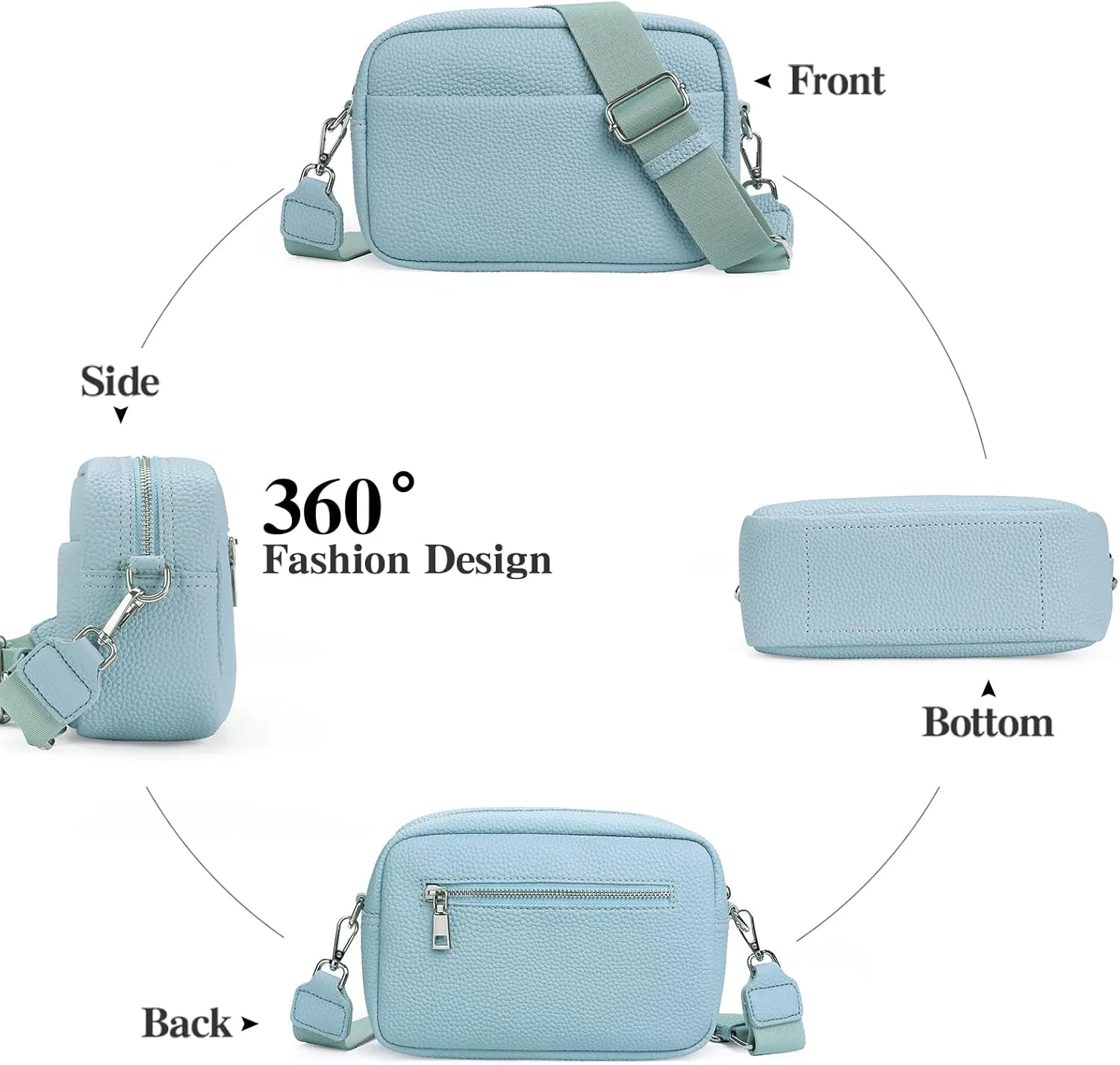 Small Crossbody Purse Leather Crossbody Bags for Women Fashion Handbag Cell Phone Crossover Shoulder Bag for Women