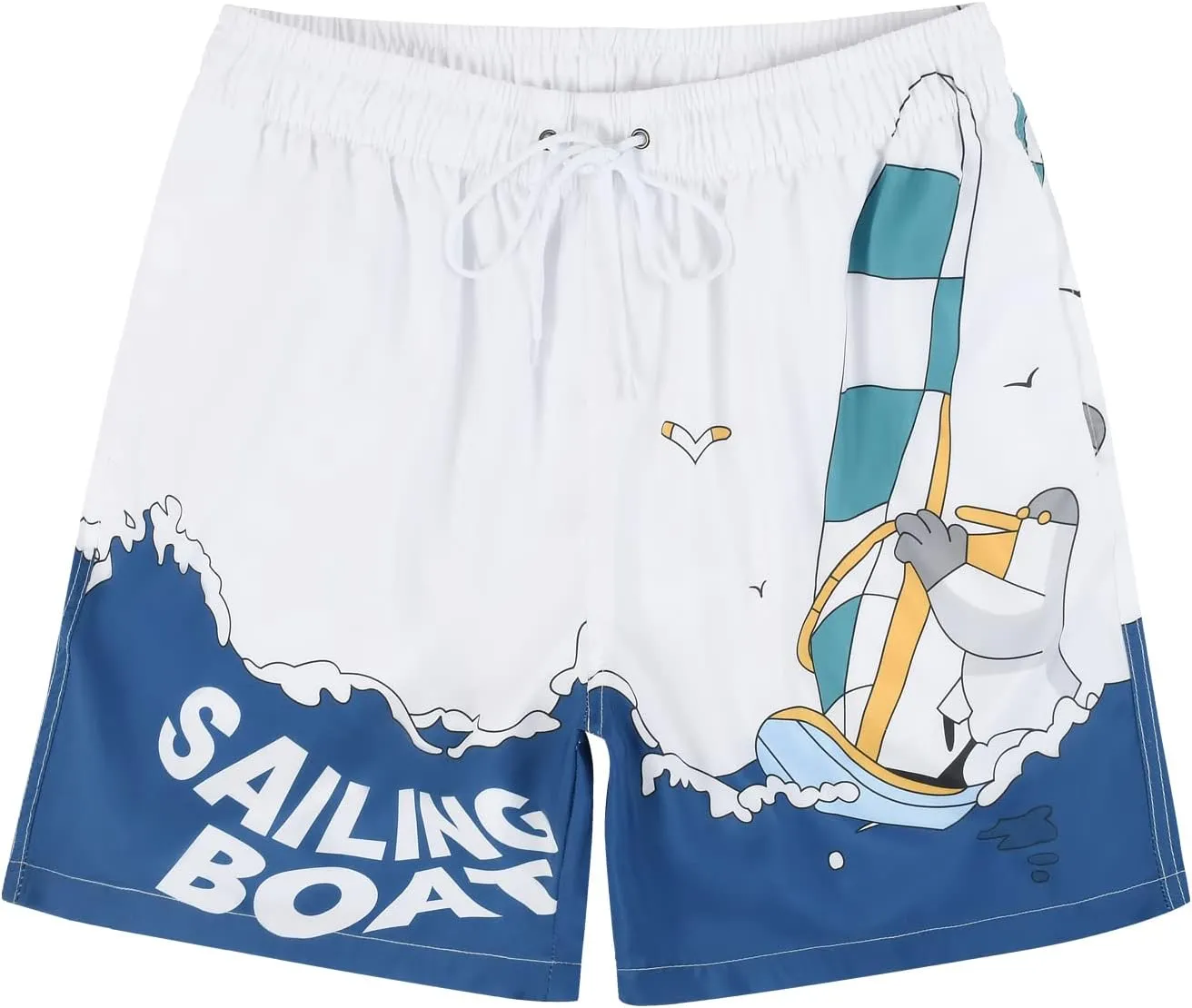 SNOW DREAMS Mens Swimming Trunks 5 inch Swim Shorts Qucik Dry Bathing Suits Lightweight