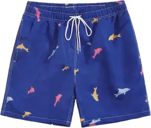 SNOW DREAMS Mens Swimming Trunks 5 inch Swim Shorts Qucik Dry Bathing Suits Lightweight