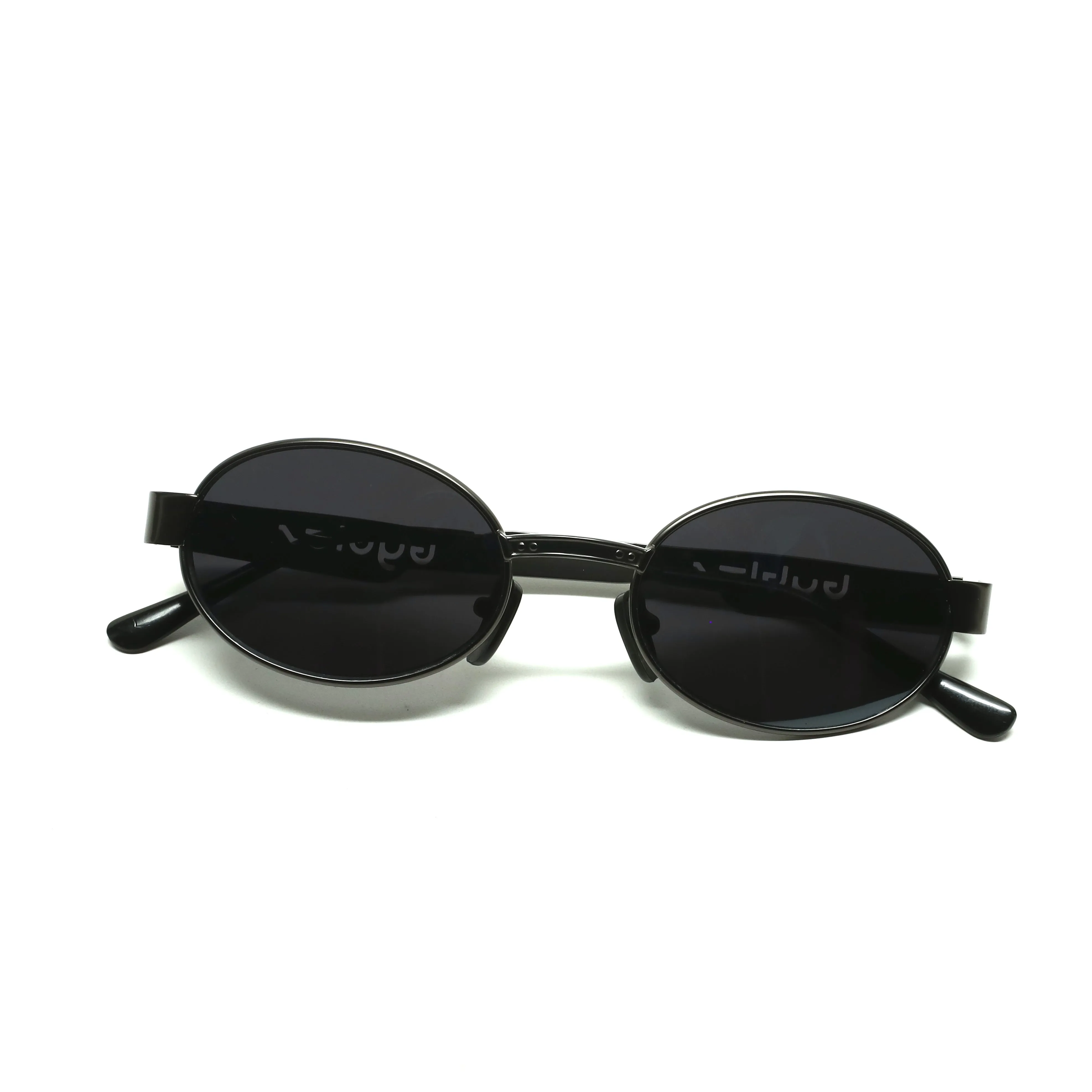 //Style 29// Deadstock Vintage Standard Size Santa Fe Oval Sunglasses - Black