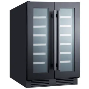 Summit Appliance 42 Bottle Dual Zone Wine Cellar, Black SWC24GKS