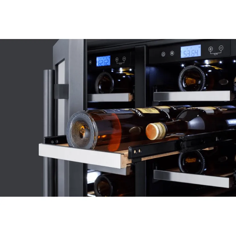Summit Appliance 42 Bottle Dual Zone Wine Cellar, Black SWC24GKS