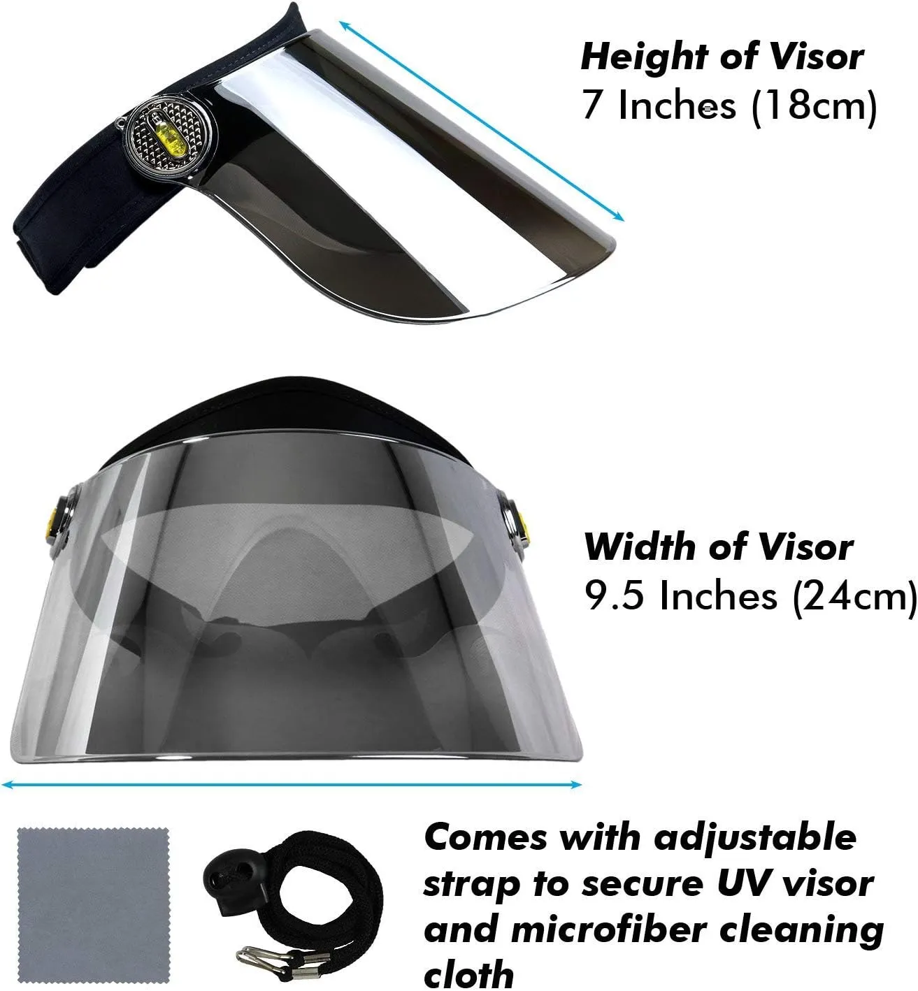 Sun Visor Hat Cap UV Protection - Premium Adjustable Solar Headband Face Shield
