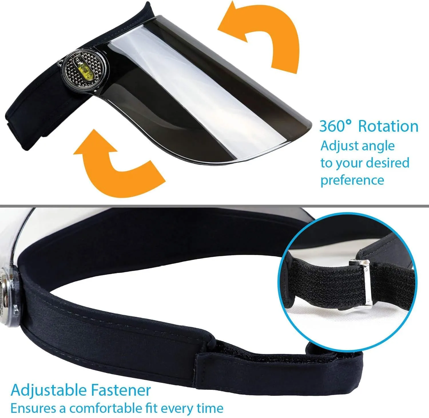 Sun Visor Hat Cap UV Protection - Premium Adjustable Solar Headband Face Shield