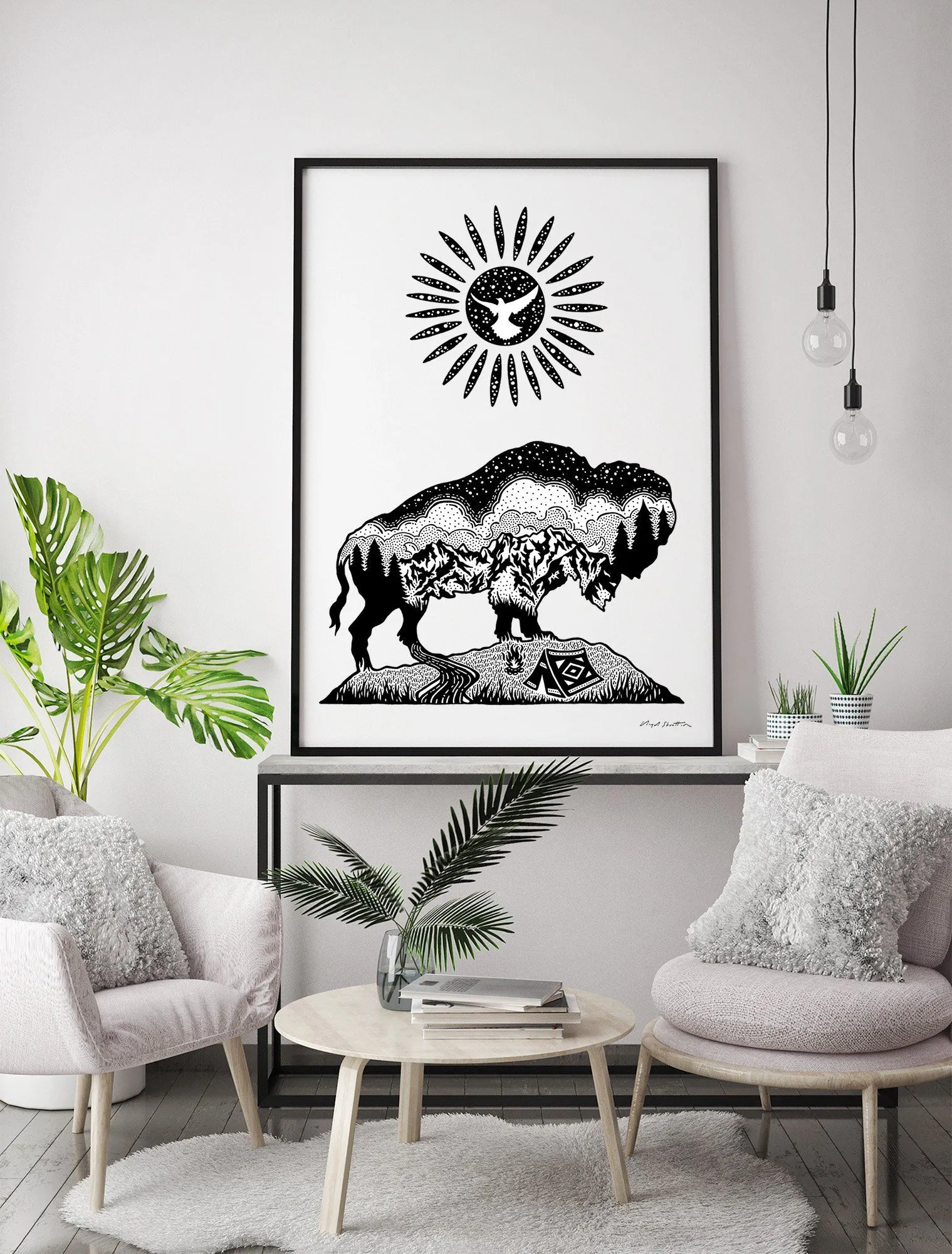 The Bison & The Sun Fine Art Print