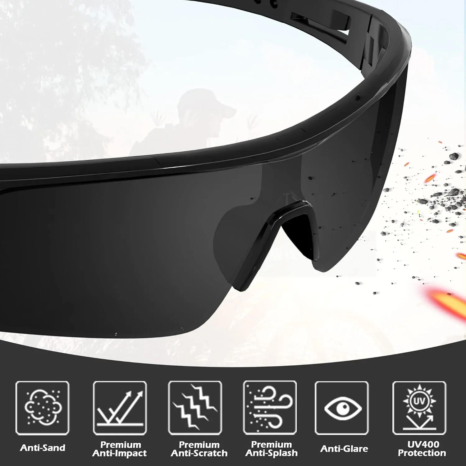 Tinted Safety Glasses for Men Women, Safety Goggles Impact Resistant, ANSI Z87.1  UV400 Eye Protection, Anti Scratch
