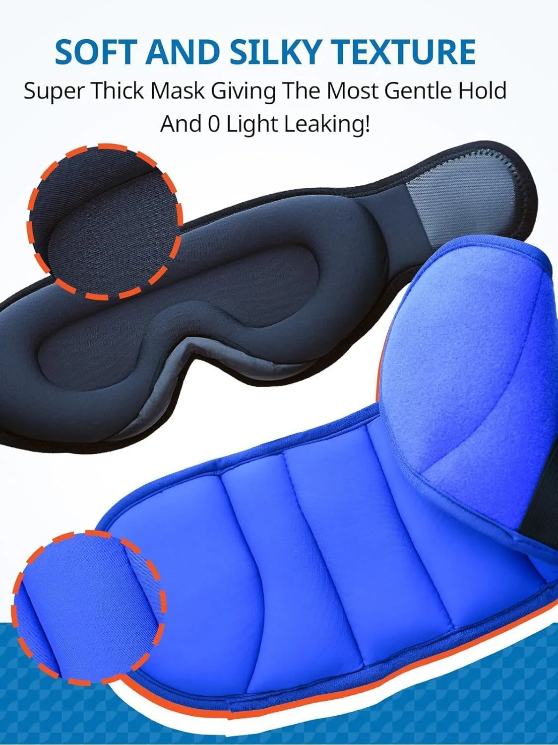 Travel Pillows for Airplanes, Airplane Pillow for Long Flight, Airplane Head Strap with Sleep Eye Mask, 360 Headrest for Car Trip, Stop Bobblehead, FSA HSA Eligible Approved, Mottled Blue