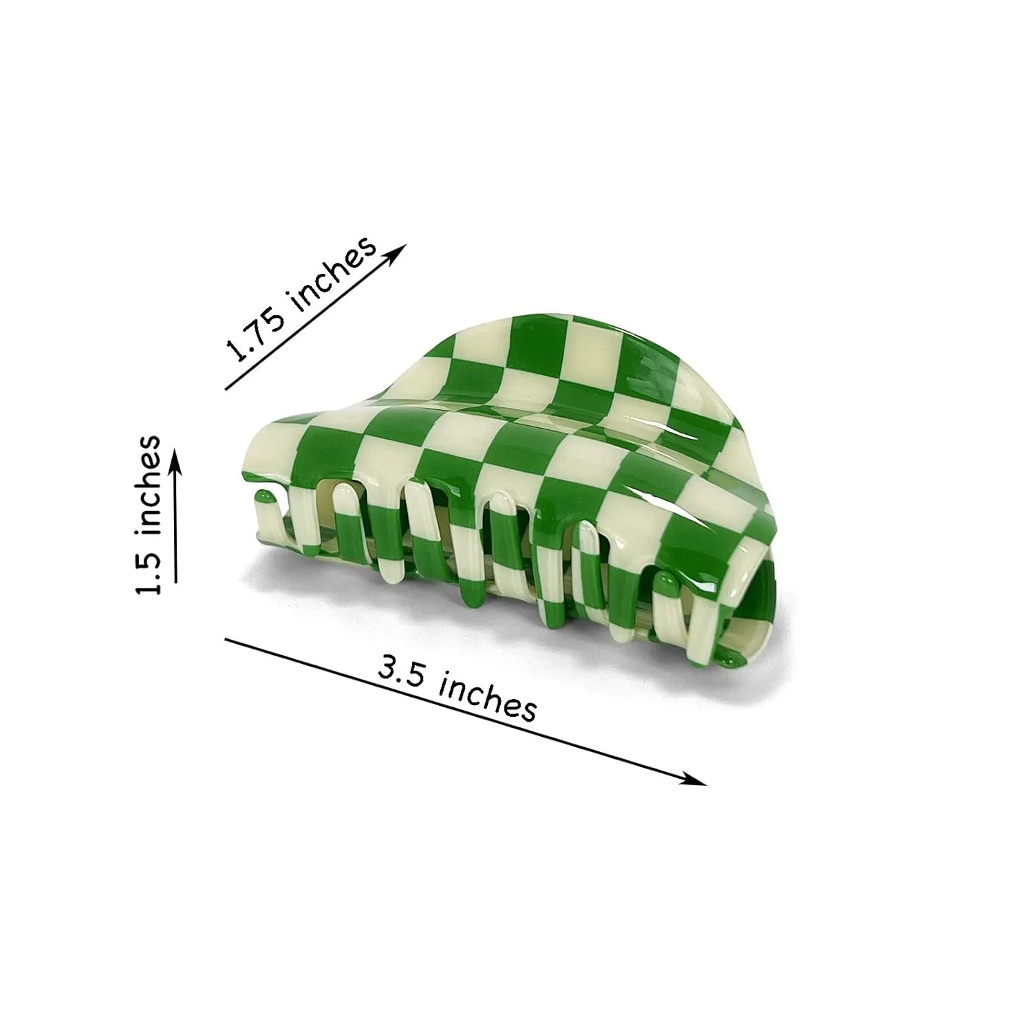 Two Oh One Checkered Hair Clip Claw Acrylic Strong Hold Women's Accessory for all Hair Type, Blue