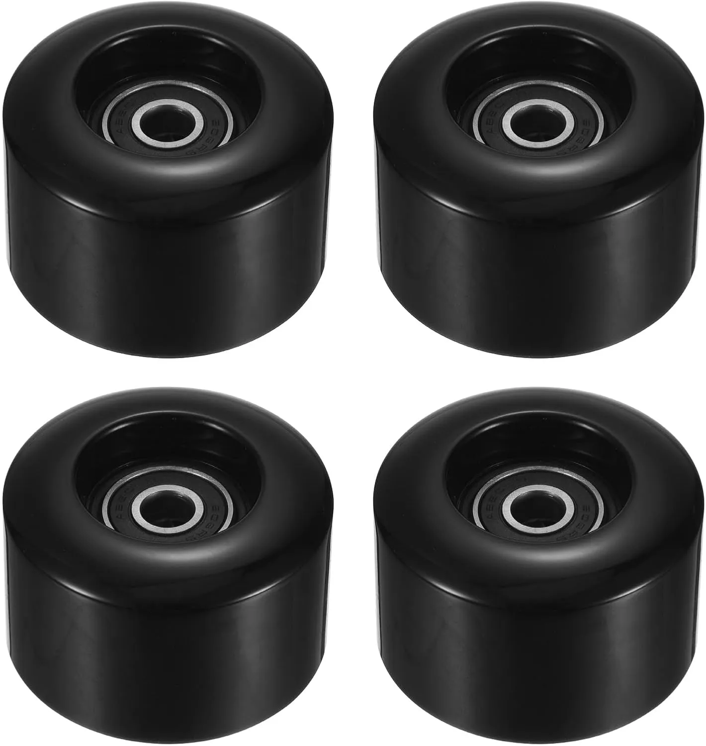 YOKIVE 4 Pcs Skateboard Wheels with Bearing, 80A Skate Scooters Replacement, Great for Skateboarding, Outdoor Street Sports (Black, 55mm OD)